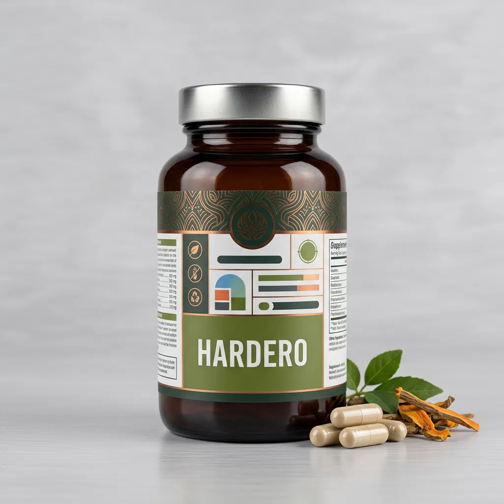 Hardero men's prostate health supplement bottle - dark navy matte finish